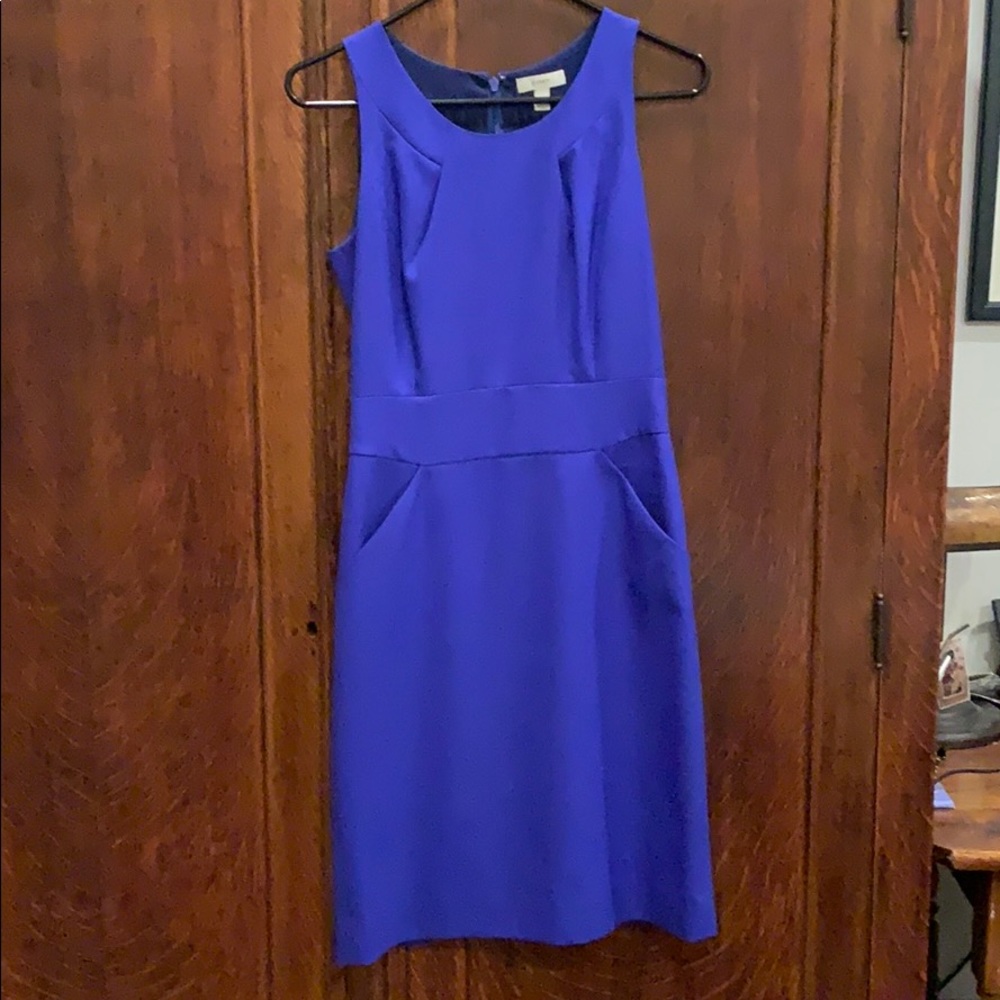 JCrew Royal Blue Sleeveless Sheath Dress, Size 0
